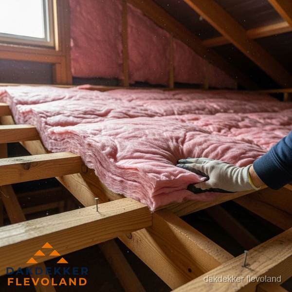Dakisolatie met glaswol op zolder in Flevoland Dakisolatie met glaswol op zolder in Flevoland